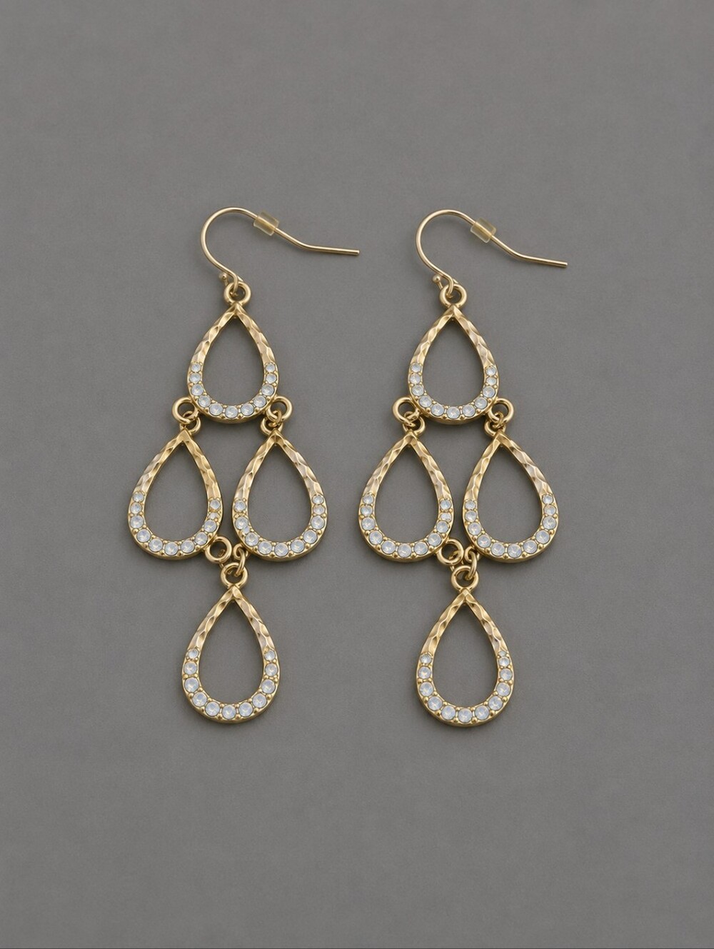 3/$30 Teardrop Cluster Baby Blue Rhinestone Chandalier Dangle Earrings
